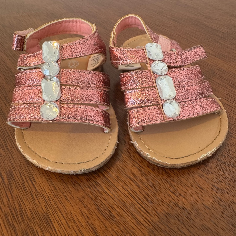 Sparkly Pink Kids Sandals